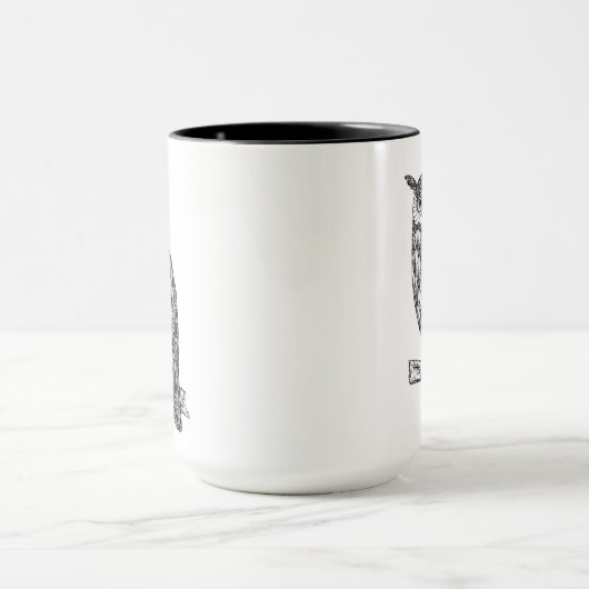 Wild Totem Animal Owl Doodle Mok (Midden)