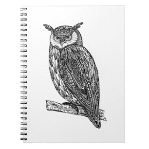Wild Totem Animal Owl Doodle Notitieboek