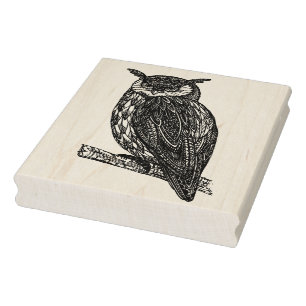 Wild Totem Animal Owl Doodle Rubberstempel