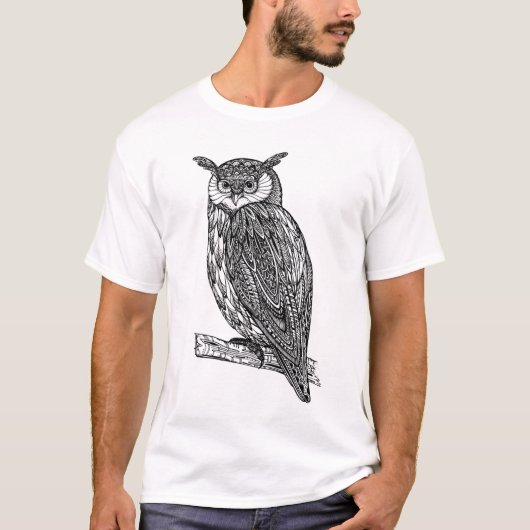 Wild Totem Animal Owl Doodle T-shirt (Voorkant)