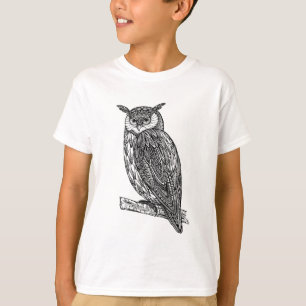Wild Totem Animal Owl Doodle T-shirt