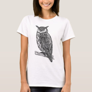 Wild Totem Animal Owl Doodle T-shirt
