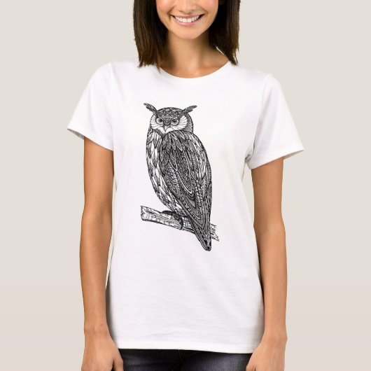 Wild Totem Animal Owl Doodle T-shirt (Voorkant)