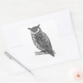 Wild Totem Animal Owl Doodle Vierkante Sticker (Envelop)