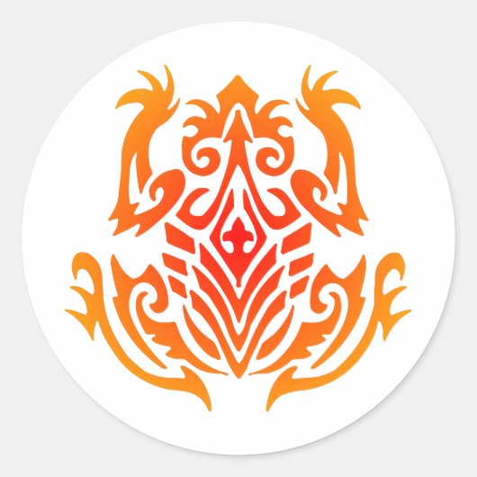 Wild Tribal Frog Tattoo Ronde Sticker (Voorkant)