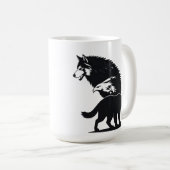 Wild Trio: Wolf, Eagle, and Bear Silhouette Koffiemok (Voorkant rechts)