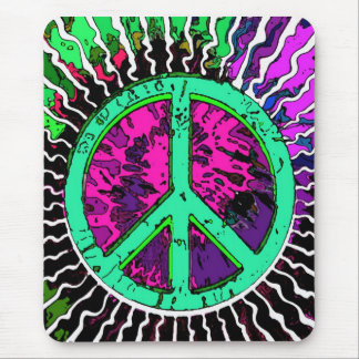 Wild Trippy Hippie Peace Sign Muismat