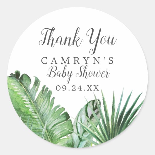 Wild Tropical Dank je Baby shower voor de Sticker (Voorkant)