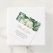 Wild Tropical Foliage Green White Vrijgezellenfees Bedankjes Labels (In situ)