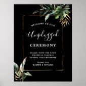 Wild Tropical Foliage Unplugged Wedding Ceremony Poster (Voorkant)