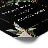 Wild Tropical Foliage Weddenschap Book Sign Poster (Hoek)