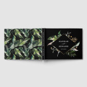 Wild Tropical Foliage Wedding Black Gastenboek (Volledig)