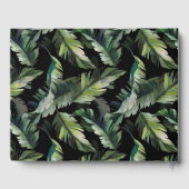 Wild Tropical Foliage Wedding Black Gastenboek (Achterkant)