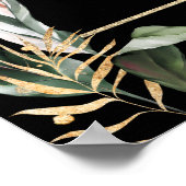 Wild Tropical Foliage Wedding Black Gold Wedding Poster (Hoek)