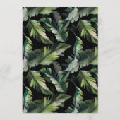 Wild Tropical Foliage Wedding Black Menu (Achterkant)