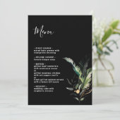 Wild Tropical Foliage Wedding Black Menu (Staand voorkant)