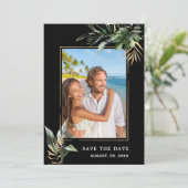 Wild Tropical Foliage Weduwfoto Save The Date (Staand voorkant)