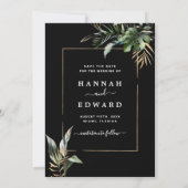Wild Tropical Foliage Weduwfoto Save The Date (Achterkant)