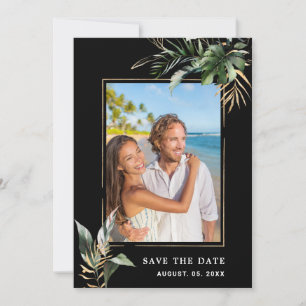Wild Tropical Foliage Weduwfoto Save The Date