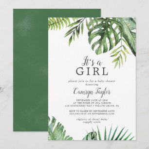 Wild Tropical Het is een Girl Baby shower Uitnodig Kaart