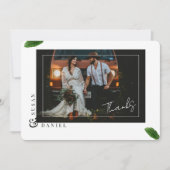 Wild Tropical Leaves Foto Bruiloft Dank u Kaart (Voorkant)