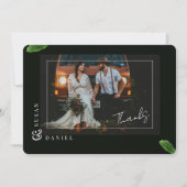 Wild Tropical Leaves Foto Bruiloft Dank u Kaart (Voorkant)