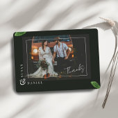 Wild Tropical Leaves Foto Bruiloft Dank u Kaart