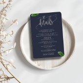 Wild Tropical Leaves Foto Bruiloft Reisgegevens Informatiekaartje