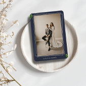 Wild Tropical Leaves Foto Bruiloft Reisgegevens Informatiekaartje