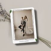 Wild Tropical Leaves Foto Bruiloft Reisgegevens Informatiekaartje