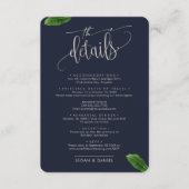 Wild Tropical Leaves Foto Bruiloft Reisgegevens Informatiekaartje (Voorkant)