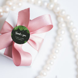 Wild Tropical Lush Palm Leaves Bruiloft Dank u Ronde Sticker