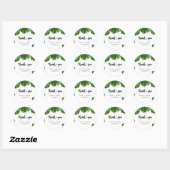 Wild Tropical Lush Palm Leaves Bruiloft Dank u Ronde Sticker (Vel)