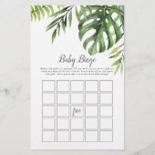 Wild Tropical Palm Baby Bingo Flyer (Voorkant)