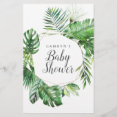 Wild Tropical Palm Baby Bingo Flyer (Achterkant)