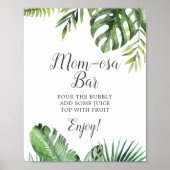 Wild Tropical Palm Baby shower Mam-osa Bar Sign Poster (Voorkant)