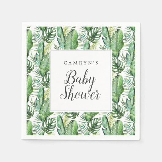 Wild Tropical Palm Baby shower Napkins Servet (Voorkant)