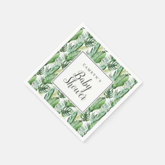 Wild Tropical Palm Baby shower Napkins Servet (Hoek)
