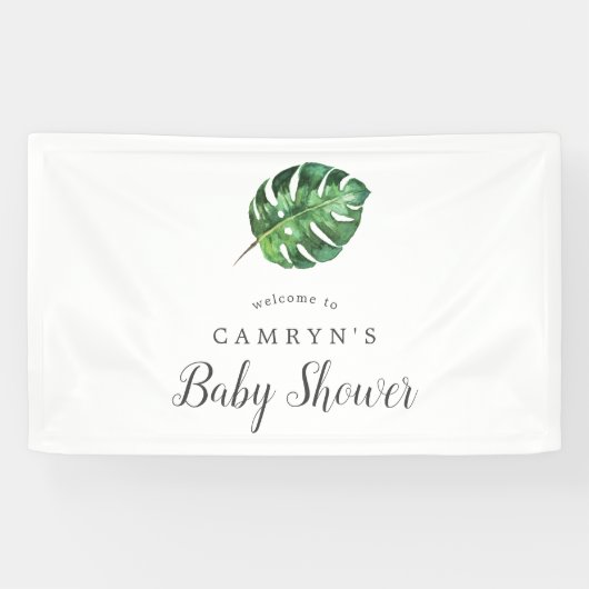 Wild Tropical Palm Baby shower Welcome Banner (Horizontaal)
