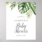 Wild Tropical Palm Baby shower Welcome Poster (Voorkant)