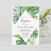 Wild Tropical Palm Baptism Kaart (Staand voorkant)