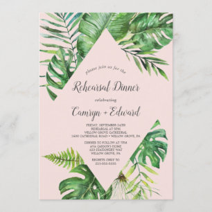 Wild Tropical Palm Blush repesial Dinner Kaart