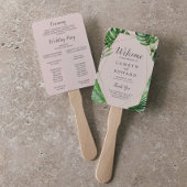 Wild Tropical Palm | Blush Wedding Program Fan Handwaaier