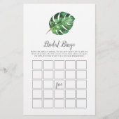 Wild Tropical Palm Bridal Bingo Flyer (Voorkant)