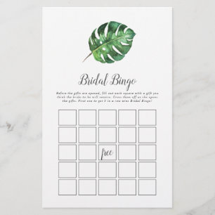 Wild Tropical Palm Bridal Bingo Flyer