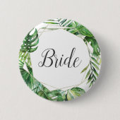 Wild Tropical Palm Bride Vrijgezellenfeest Ronde Button 5,7 Cm (Voorkant)