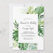 Wild Tropical Palm Brunch en Bubble Kaart (Voorkant)