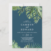 Wild Tropical Palm | Casual marinehuwelijk Kaart (Voorkant)