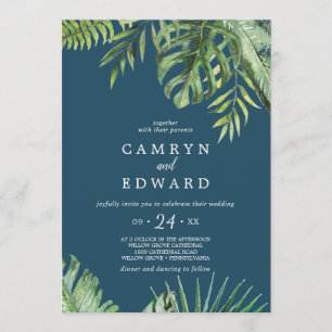 Wild Tropical Palm Casual marinehuwelijk Kaart
