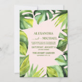 Wild Tropical Palm Casual Wedding Kaart (Voorkant)